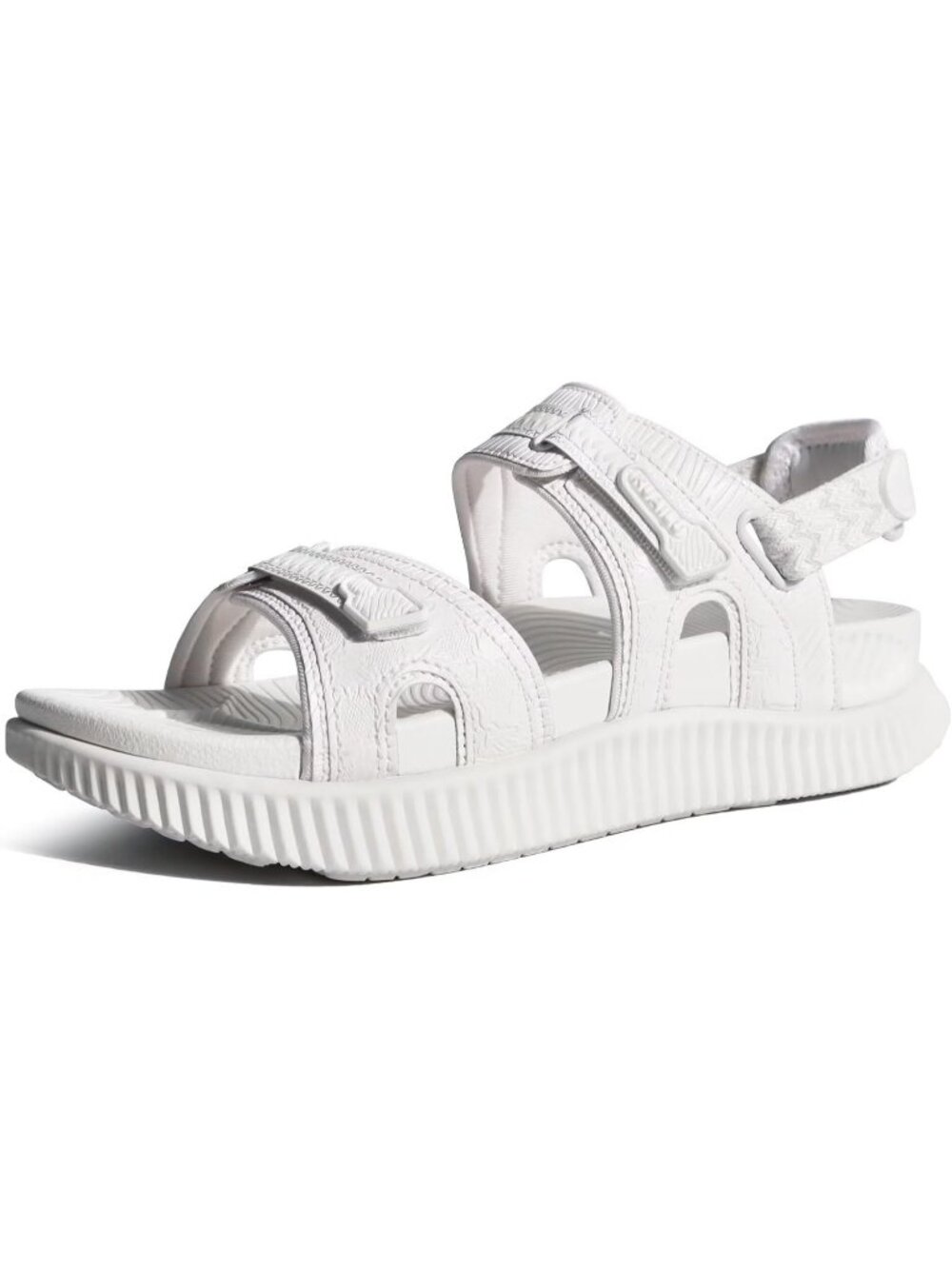 Women's White Arch Support Adjustable Strap Slides Cushioned Casual Sandals